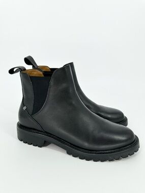 LABEL Go-To Chelsea Black Leather Boots Vibram Soles